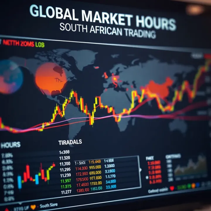 Chart showing global market hours relevant to South African binary options trading