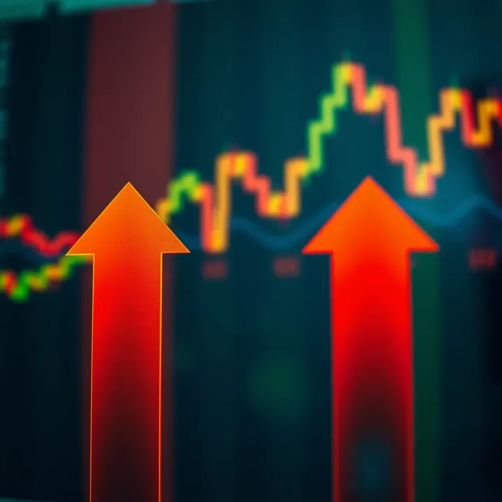 Diagram illustrating the concept of binary options trading with upward and downward arrows showing potential outcomes