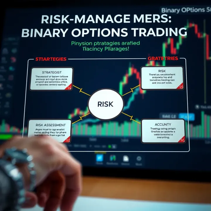 Diagram showing common strategies and risk assessment in binary options trading