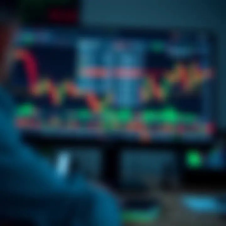 Computer screen displaying forex trading platform with charts and market data