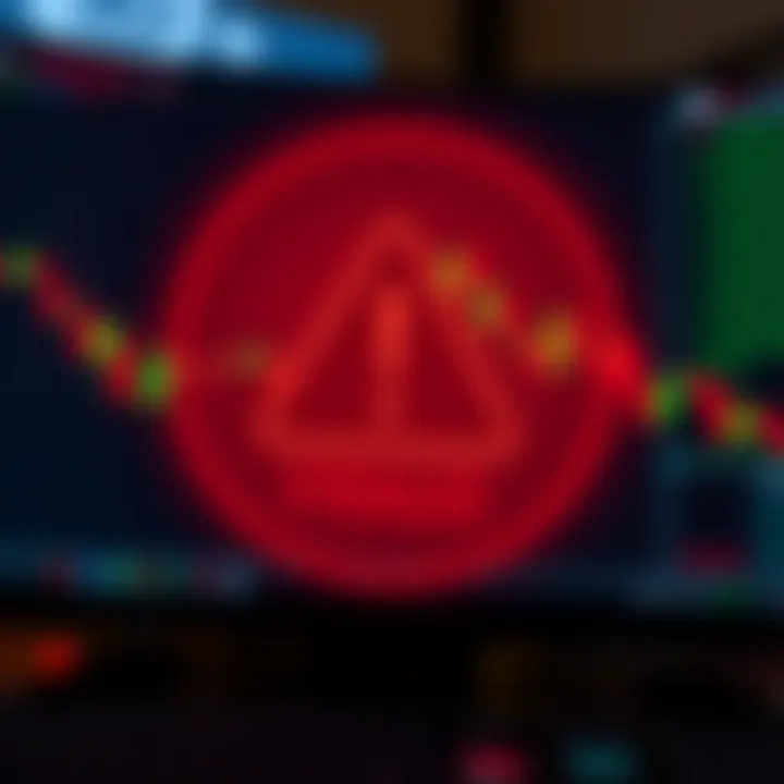 Illustration of a computer screen showing a warning alert about financial fraud