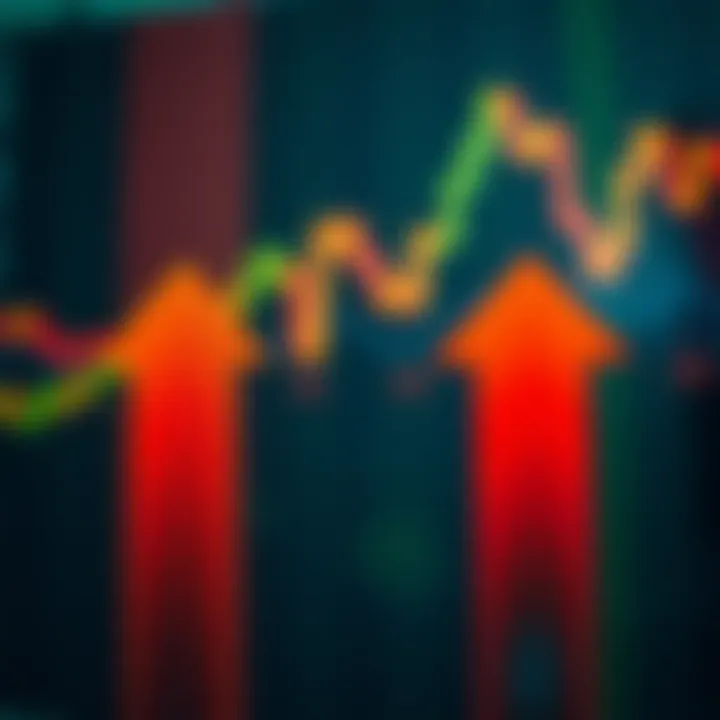 Diagram illustrating the concept of binary options trading with upward and downward arrows showing potential outcomes