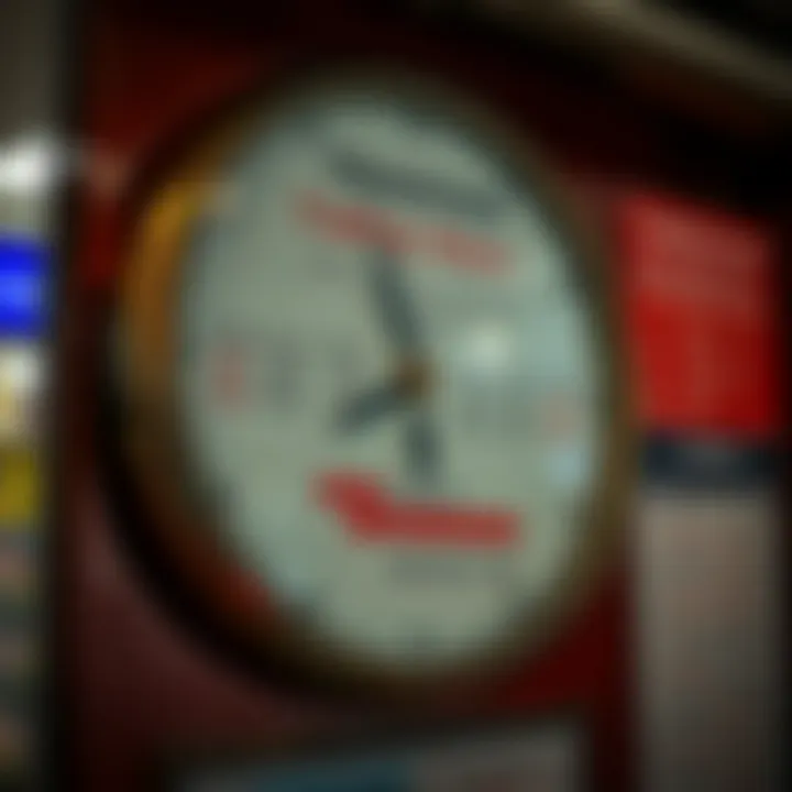 Clock showing typical trading hours with a calendar highlighting weekend and public holiday adjustments
