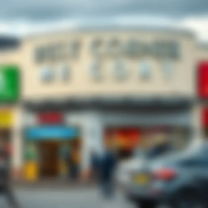 Exterior view of Busy Corner shopping area in Athlone with various stores and shoppers
