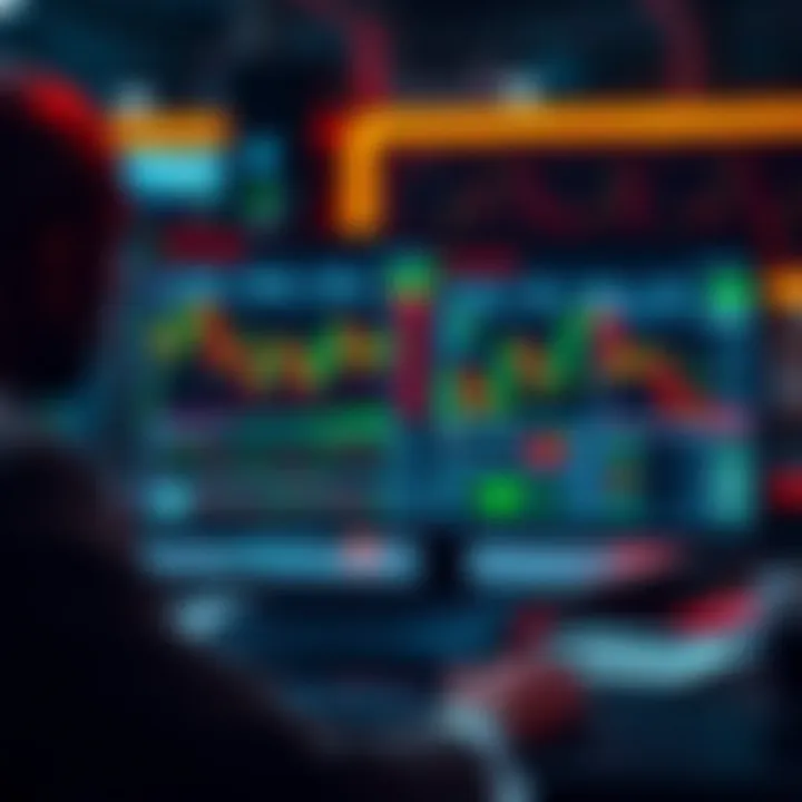 South African trader analyzing online binary broker platform with charts and data