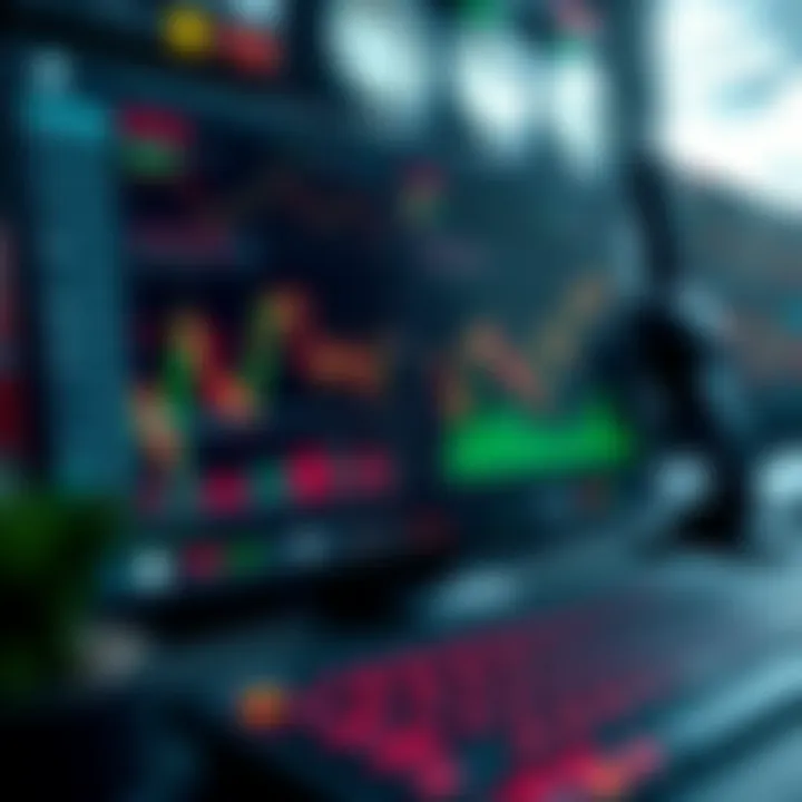 User interface of a free forex trading software displaying charts and market trends