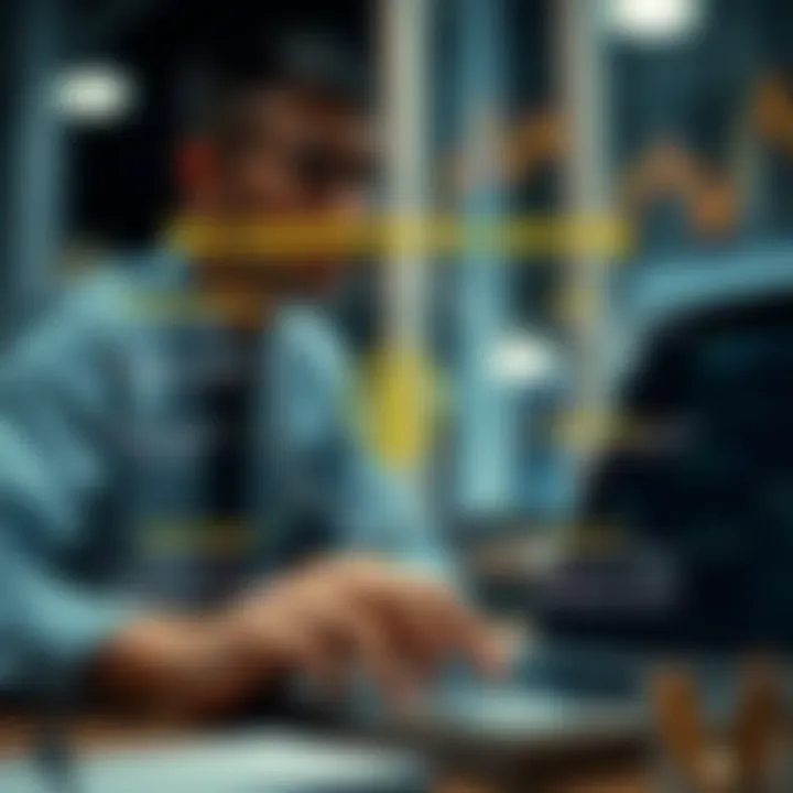 Graphic depicting factors to consider when selecting a forex broker including trustworthiness and platform features