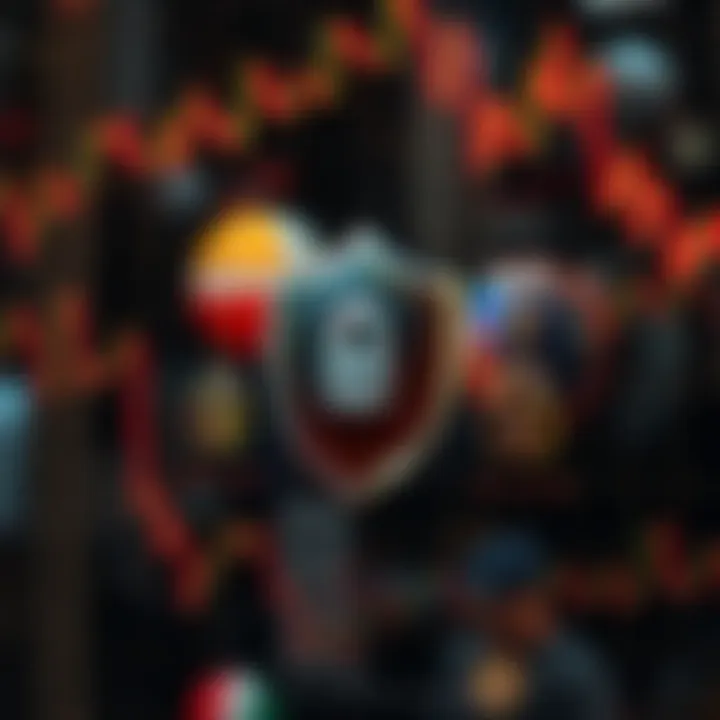Illustration of security elements including shield and lock icons representing safety in forex trading apps