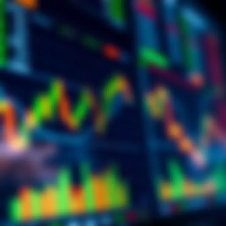 Illustration of a digital forex trading platform interface showing currency pairs and market charts