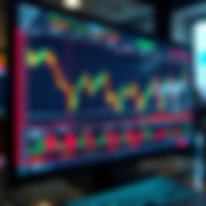 Illustration of a digital trading interface displaying live binary options signals with charts and indicators