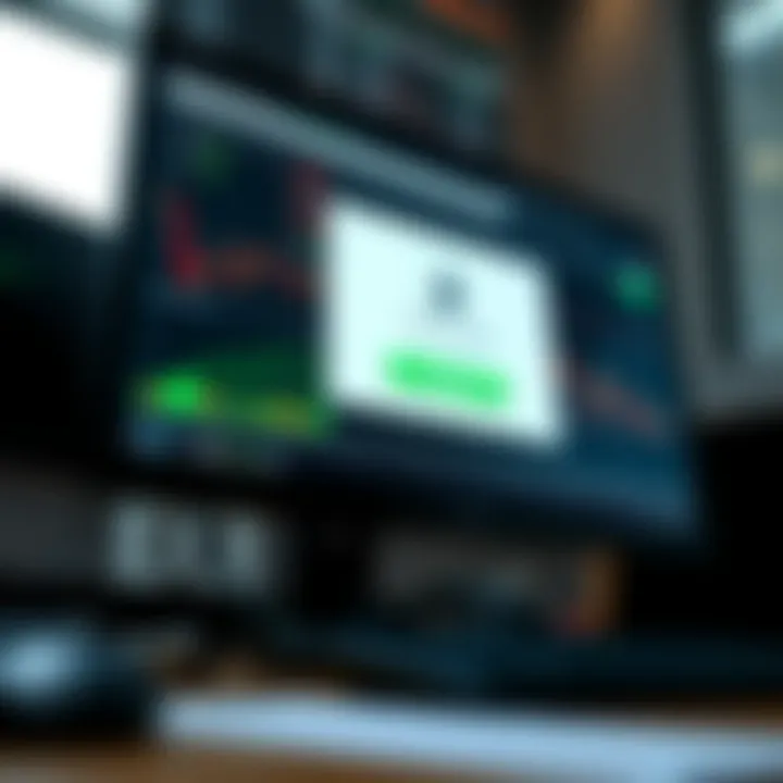 Computer screen showing forex trading software being downloaded and installed