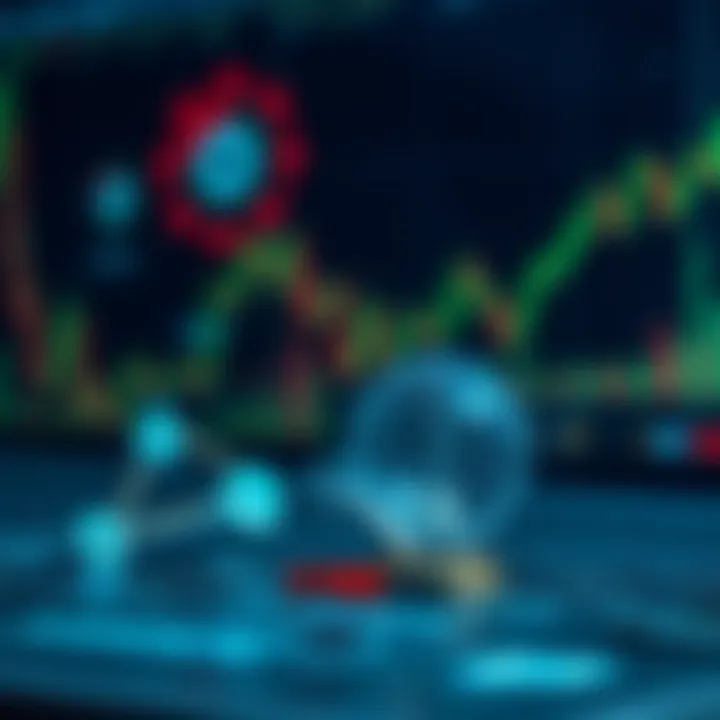 Illustration of risk management tools and financial analysis icons
