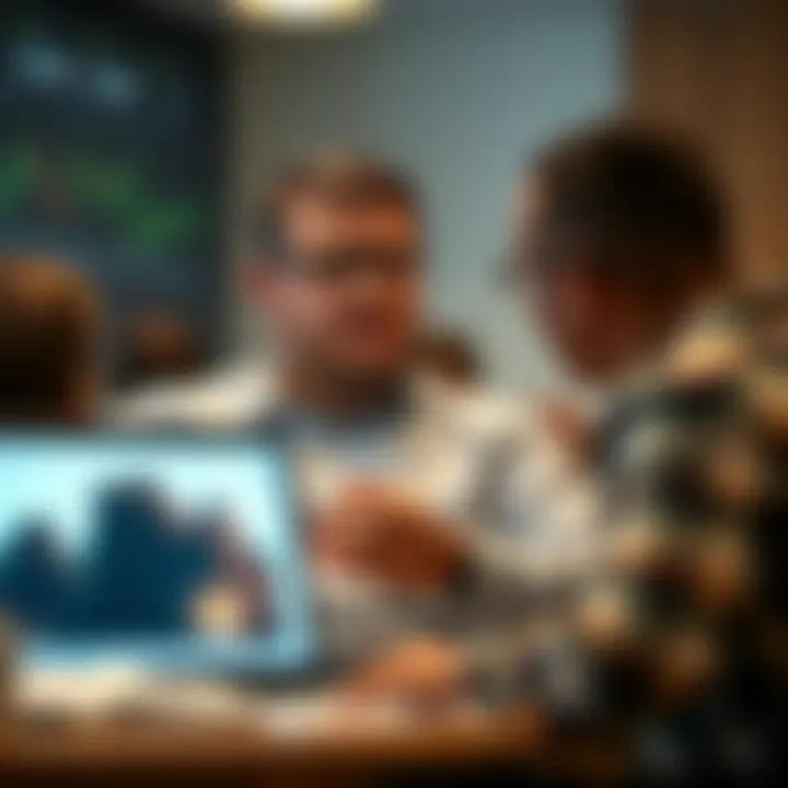 Instructor explaining forex market trends and trading techniques during a seminar