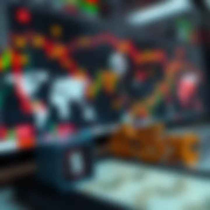 Collection of vibrant forex-themed desktop backgrounds showcasing global currencies and trading symbols