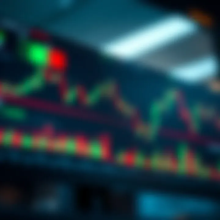 Illustration of financial charts with risk management icons and trading strategies