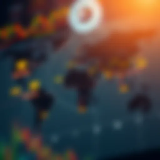 World map highlighting major forex trading centers with time zones