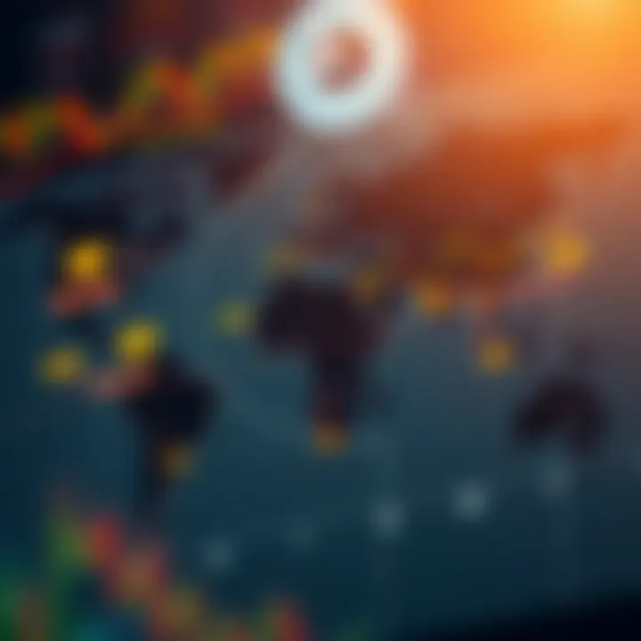 World map highlighting major forex trading centers with time zones