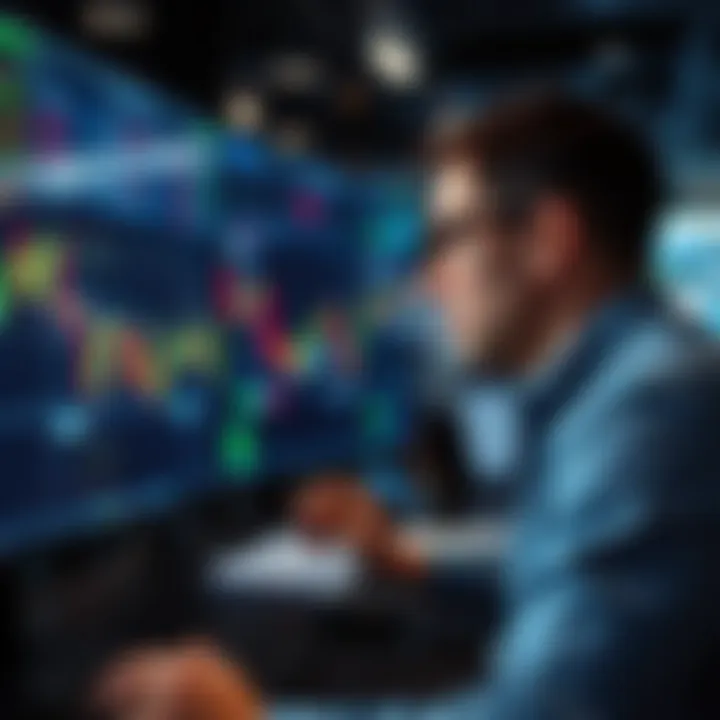 Trader analyzing key economic indicators on a digital screen to inform trading decisions