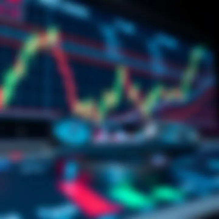 Illustration depicting a forex trading chart with currency symbols and analytical tools