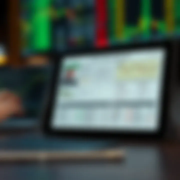 A detailed forex trading curriculum displayed on a digital tablet highlighting key skills such as technical analysis and risk management.