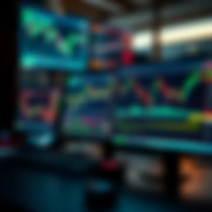 Forex Trading Platforms and Market Analysis Tools Illustration of digital trading platforms displaying forex market charts and data