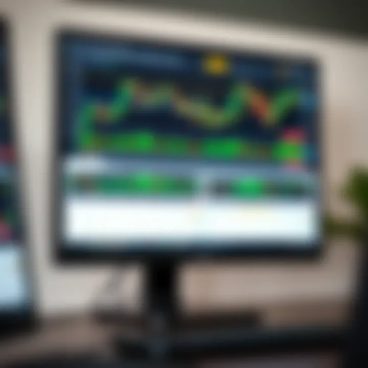Computer screen displaying forex trading charts and graphs with a focus on risk management strategies