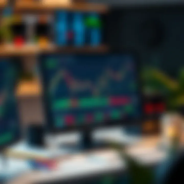 Computer screen displaying popular forex trading platform interface with charts and data