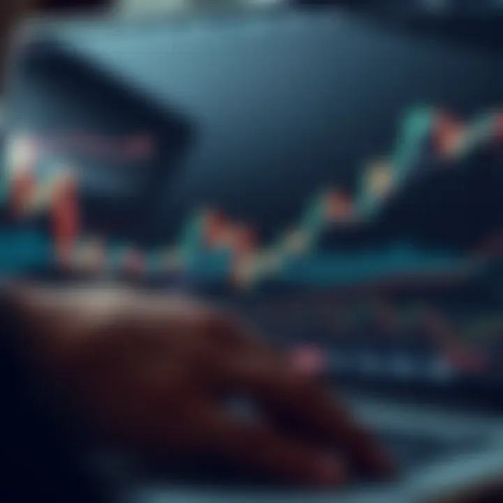 Graph showing different forex trading strategies with trend analysis and entry-exit points