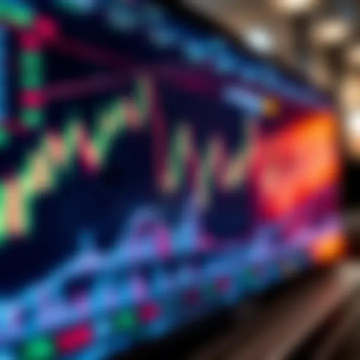 Illustration of a digital forex trading bot interface showing currency charts and automated trade signals