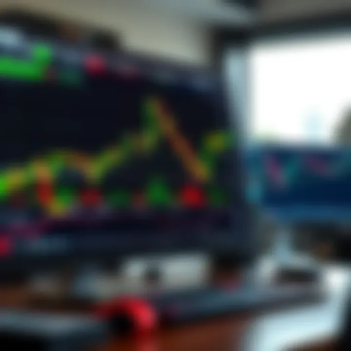 Computer screen displaying a forex trading platform with charts and currency pairs