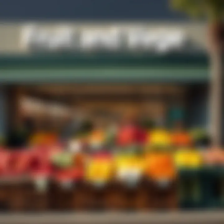 Exterior view of Fruit and Veg Park Meadows store with fresh produce displayed outside