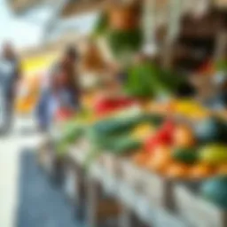 Fresh vegetables displayed at an outdoor market stall in Somerset West under natural daylight