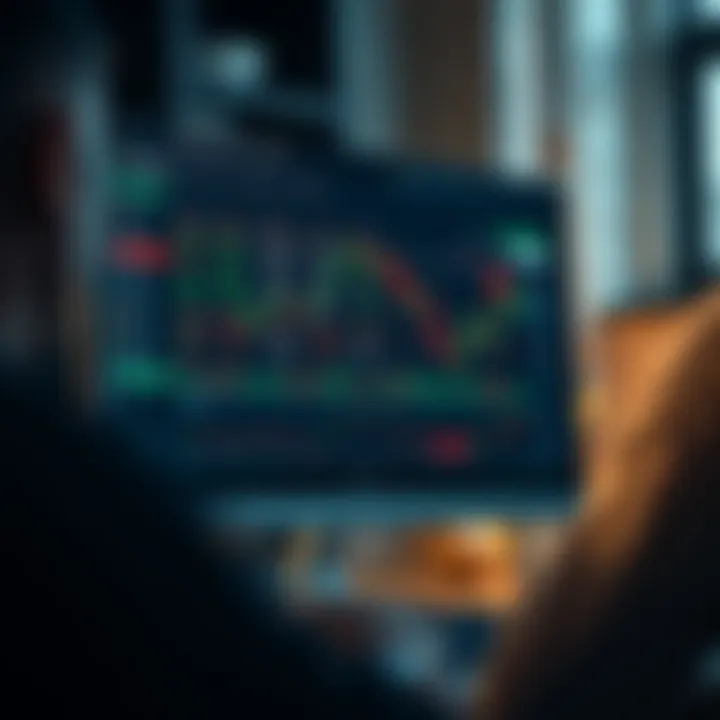 Illustration of a computer screen displaying a forex demo account setup with currency exchange rates and trading options