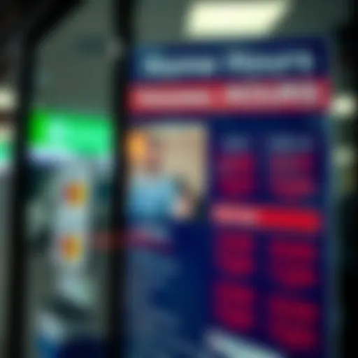 Close-up of a notice board displaying the current trading hours and service information for the Alberton Home Affairs office