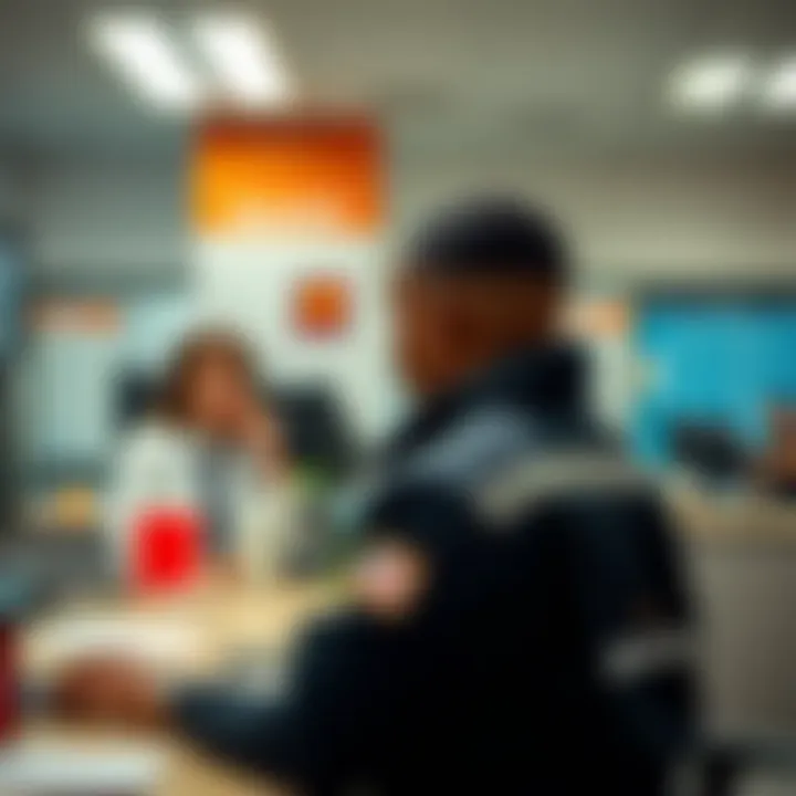 Vehicle License Renewal Services at Humansdorp Traffic Department Close-up view of a driver renewing a vehicle license at a service counter with staff assistance