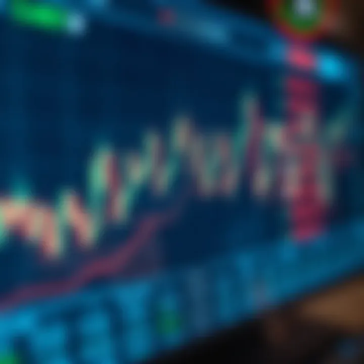 Graph showing currency exchange rates fluctuating on a digital trading platform