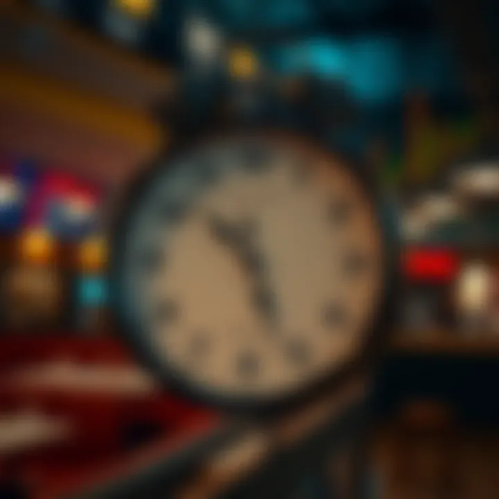 Clock displaying various opening and closing times