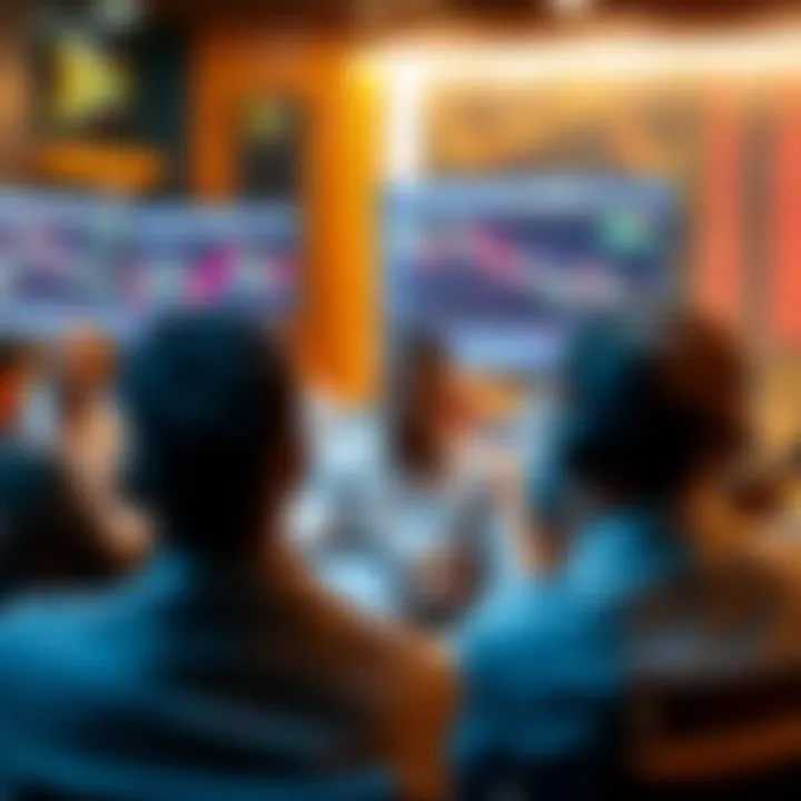 Illustration of online community forum discussing forex trading tips and broker reviews