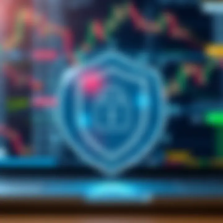 Illustration of a secure digital shield representing safety and security in online forex trading