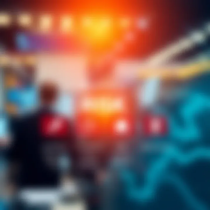 Illustration depicting various types of business risks including financial, operational, compliance, and reputational risks with icons representing each category