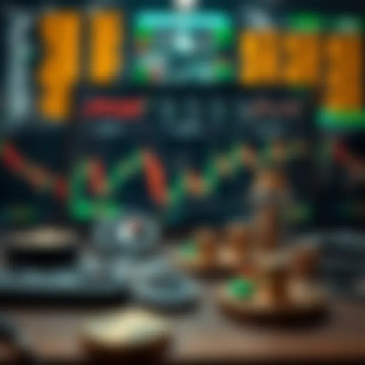 Digital representation of essential forex trading tools and risk management icons