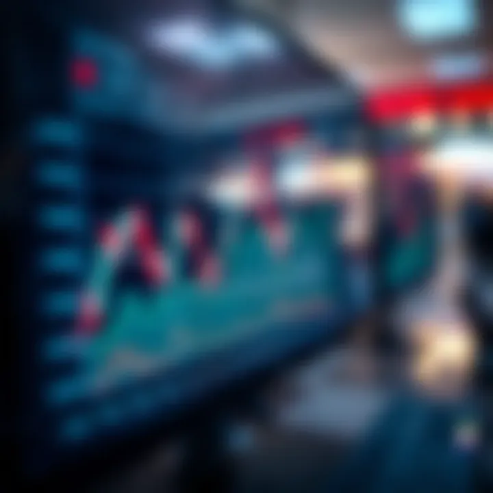 Graph showing performance trends of binary options trading signals on a digital screen