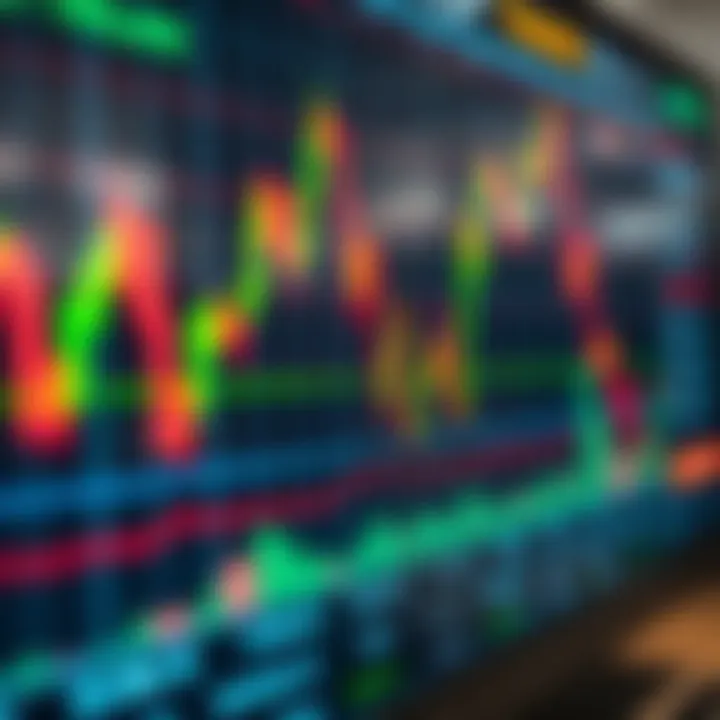 Graph showing rising currency exchange rates on a digital trading platform screen