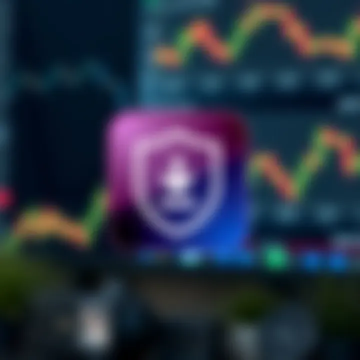 Download icon with secure shield symbol illustrating safe forex software installation