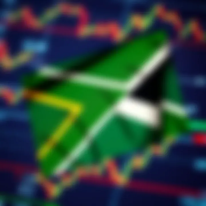 South African flag overlaying a financial chart representing forex market regulations and trading environment