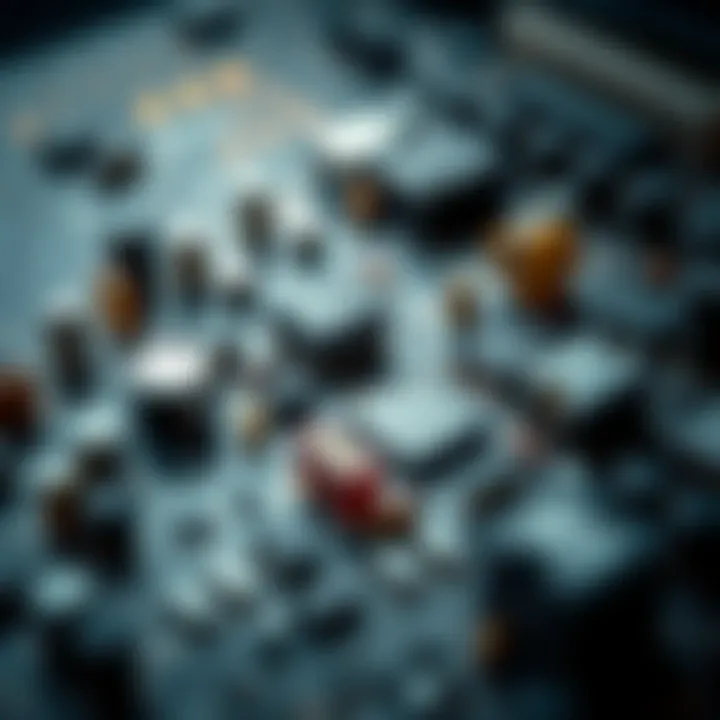 Circuit board showcasing components used in digital electronics and computing
