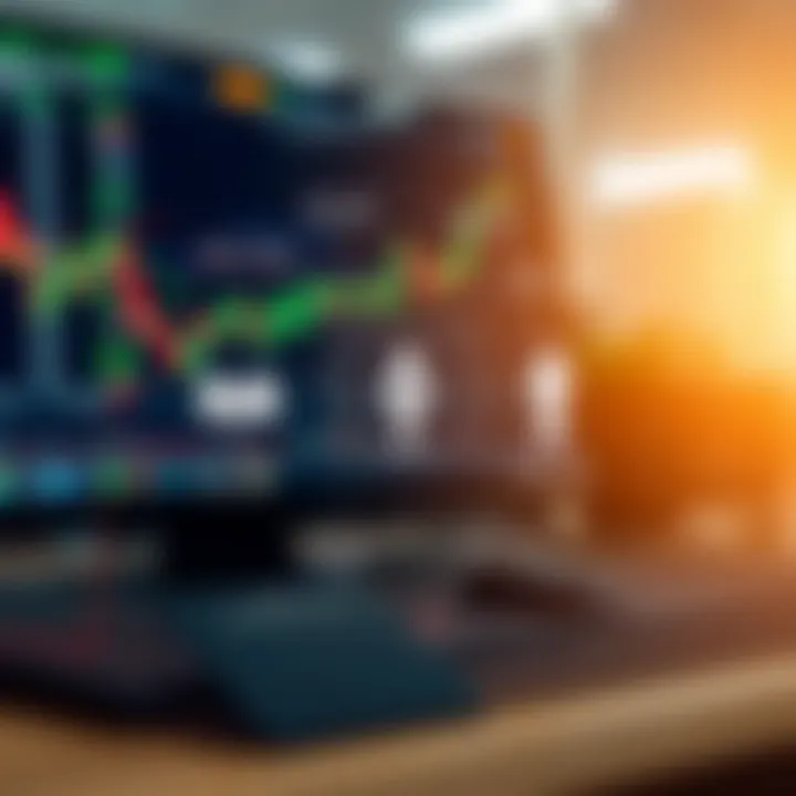 Diagram showing components of automated binary options trading software with financial market charts