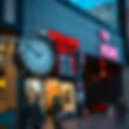 Clock showing opening hours outside a game store in Cresta shopping center