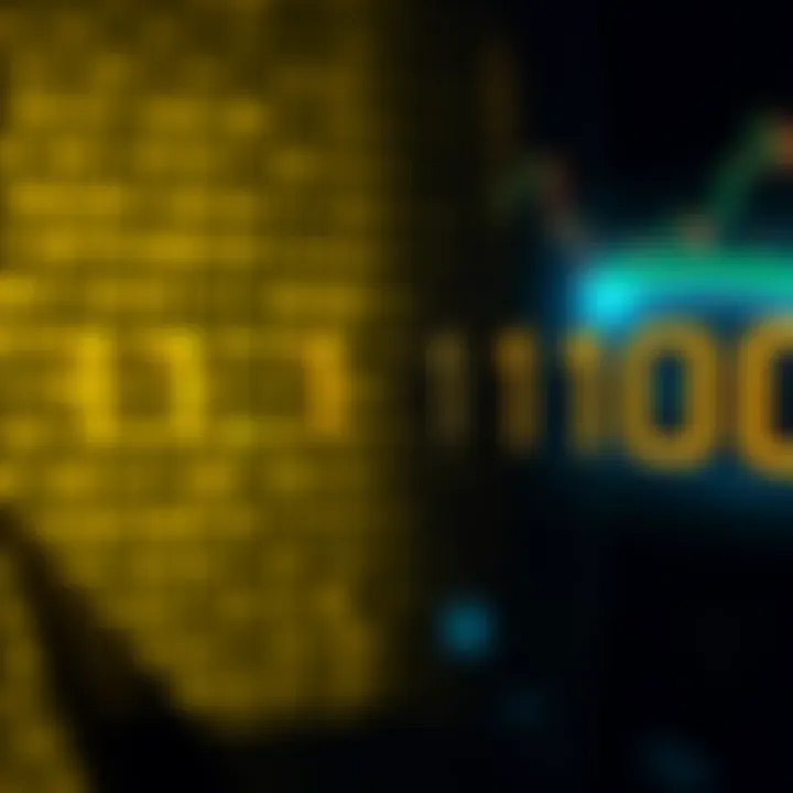 Illustration depicting binary number structure highlighting powers of two in digital systems