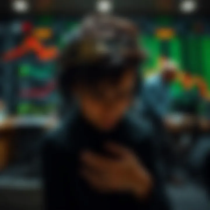 Conceptual representation of financial stress and psychological impact caused by forex trading challenges